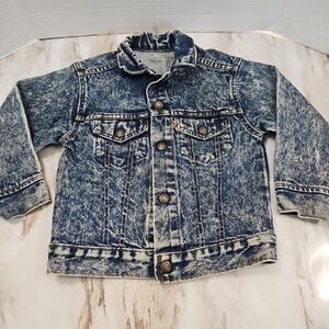Kids Acid-Wash Denim Jacket - Blue